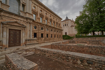 Fototapeta premium Palace of Carlos V in the Alhambra in Granada in Spain 