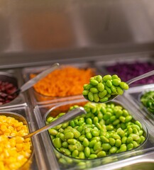 Edamame in the salat bar