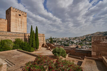 View of the Alhambra in Granada in Spain