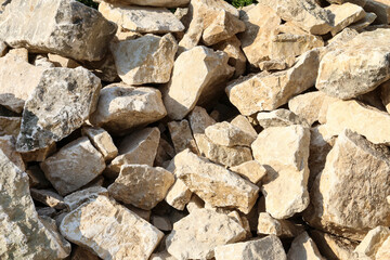 Fototapeta na wymiar A warehouse with various types of stones