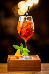 cocktail with lime and mint
