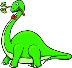 Obraz premium brontosaurus with bow tie | dinosaur