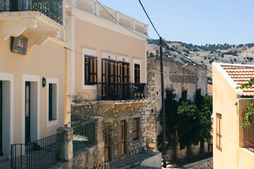 Beautiful summers day on the Greek island of Symi in the Dodecanese Greece Europe