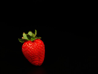 strawberry on black