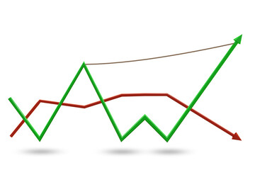 Concept of growth with chart diagram