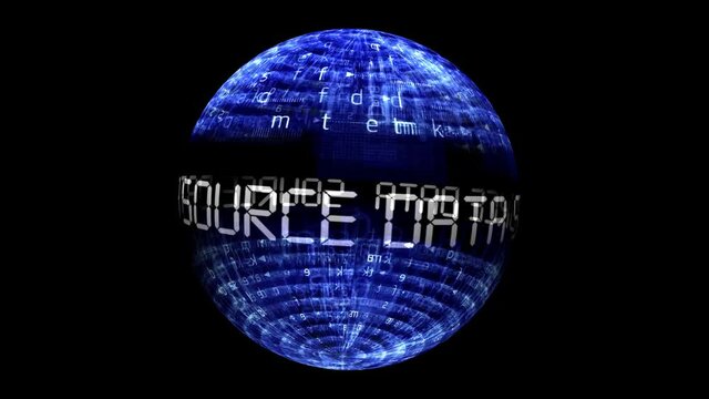 Data source concept on rotating sphere