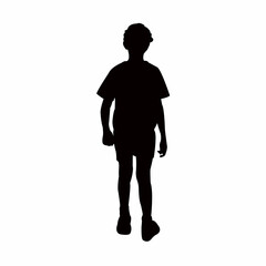 a boy walking body silhouette vector