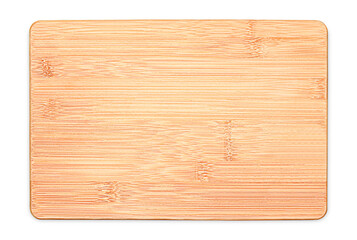 wooden cutting board on isolated white background
