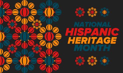 National Hispanic Heritage Month in September and October. Hispanic and Latino Americans culture. Celebrate annual in United States. Poster, card, banner and background. Vector illustration