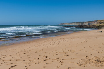 Fototapeta na wymiar Pedra Branca beach in Ericeira Portugal