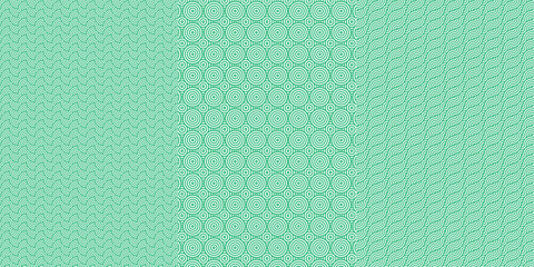 tres patrones de circulos sobrepuestos verdes - obrazy, fototapety, plakaty