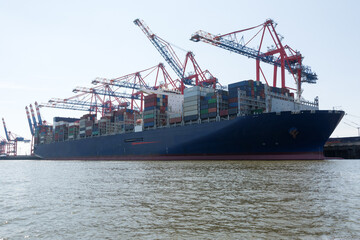 Fototapeta premium cargo ship in the port of Hamburg