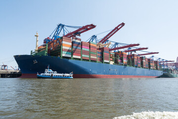 cargo ship in the port of Hamburg