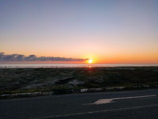 sunset over the river