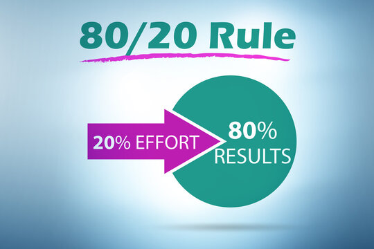 Pareto rule illustration of 80 to 20