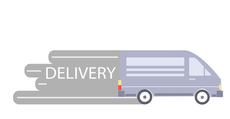 Free Delivery Shopping Truck Van Illustration for Advertisement
