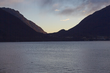Sunset at Santa Croce lake
