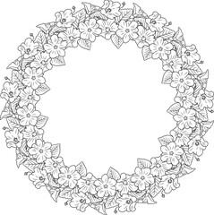 ‘Ilima flower lei round frame pattern decorative vector illustration