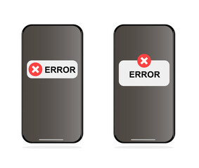 Phone Error Flat Vector Icon Set