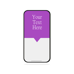 Phone Flat Vector Icon Text Message Template