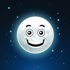 Smiling moon vector