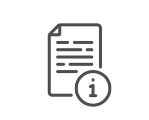 Instruction line icon. User manual sign. Information document symbol. Quality design element. Linear style manual icon. Editable stroke. Vector