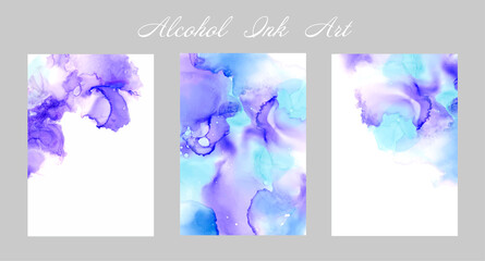 紫のアルコールインクアートセット