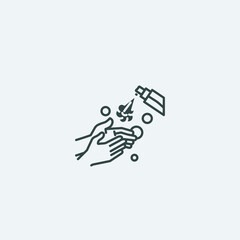 Sanitizing hands vector icon illustration sign for web and design