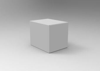 White box on a light background 3d rendering illustration. - 452393560