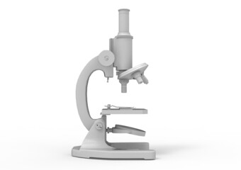 Medical microscope on a light background. 3d rendering illustration. - 452393587