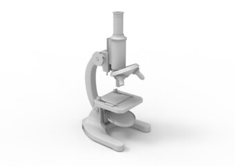 Medical microscope on a light background. 3d rendering illustration. - 452393588