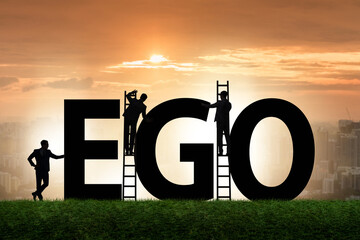Concept of ego with businessman