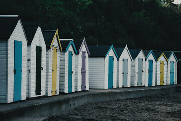 beach huts on the beach