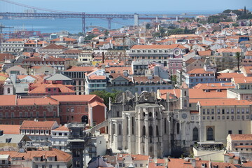 Naklejka na ściany i meble Vue panoramique de Lisbonne, Portugal