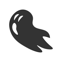 Ghost isolated on white background. Simple flat style design elements. Halloween symbol. Creepy horror images. Ghost vector icon. 