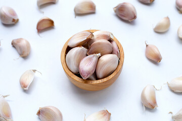 Garlic on a white background