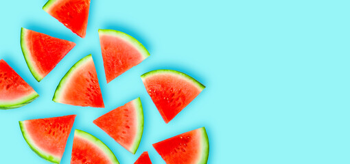 Food template of red fresh watermelon - obrazy, fototapety, plakaty