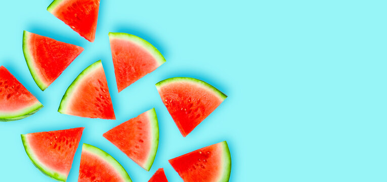 Food template of red fresh watermelon