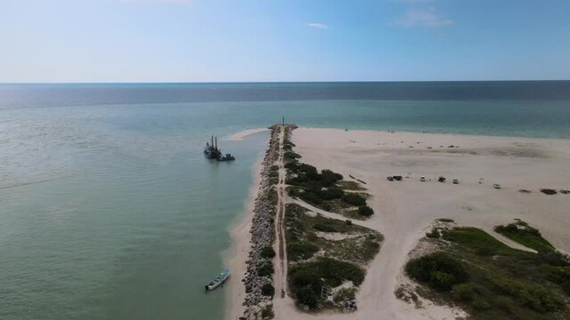 View of puerto de abrigo and reserach station in Yucatan