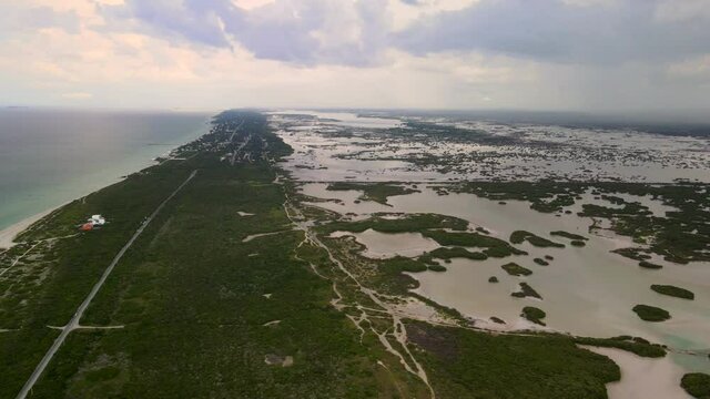 View of lengueta de Chelem in yucatan mexico