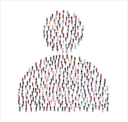 A people symbol made from a large group of people.