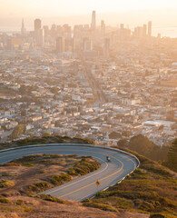 Aerial view over city of San Francisco, California, USA.