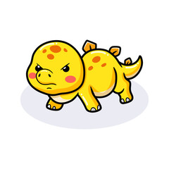 Cute angry little stegosaurus cartoon