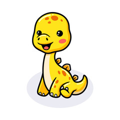 Cute little stegosaurus cartoon sitting