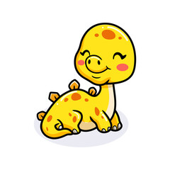 Cute little stegosaurus dinosaur cartoon