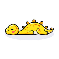 Cute little stegosaurus cartoon sleeping