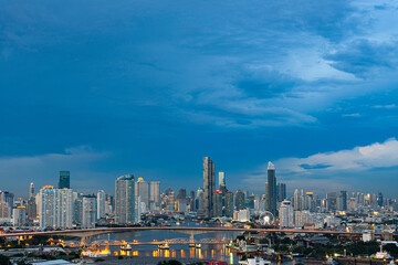 March 31, 2019, photos of the city and high-rise buildings in Bangkok during the morning