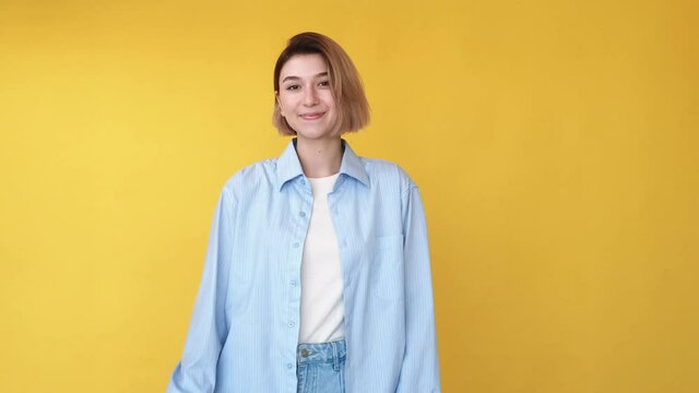 like gesture advertising girl thumb up gif loop