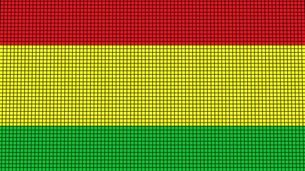 Bolivia Flag animated in pixel grid style technology background
