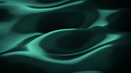 Green wavy smooth shape 3D rendering illustration